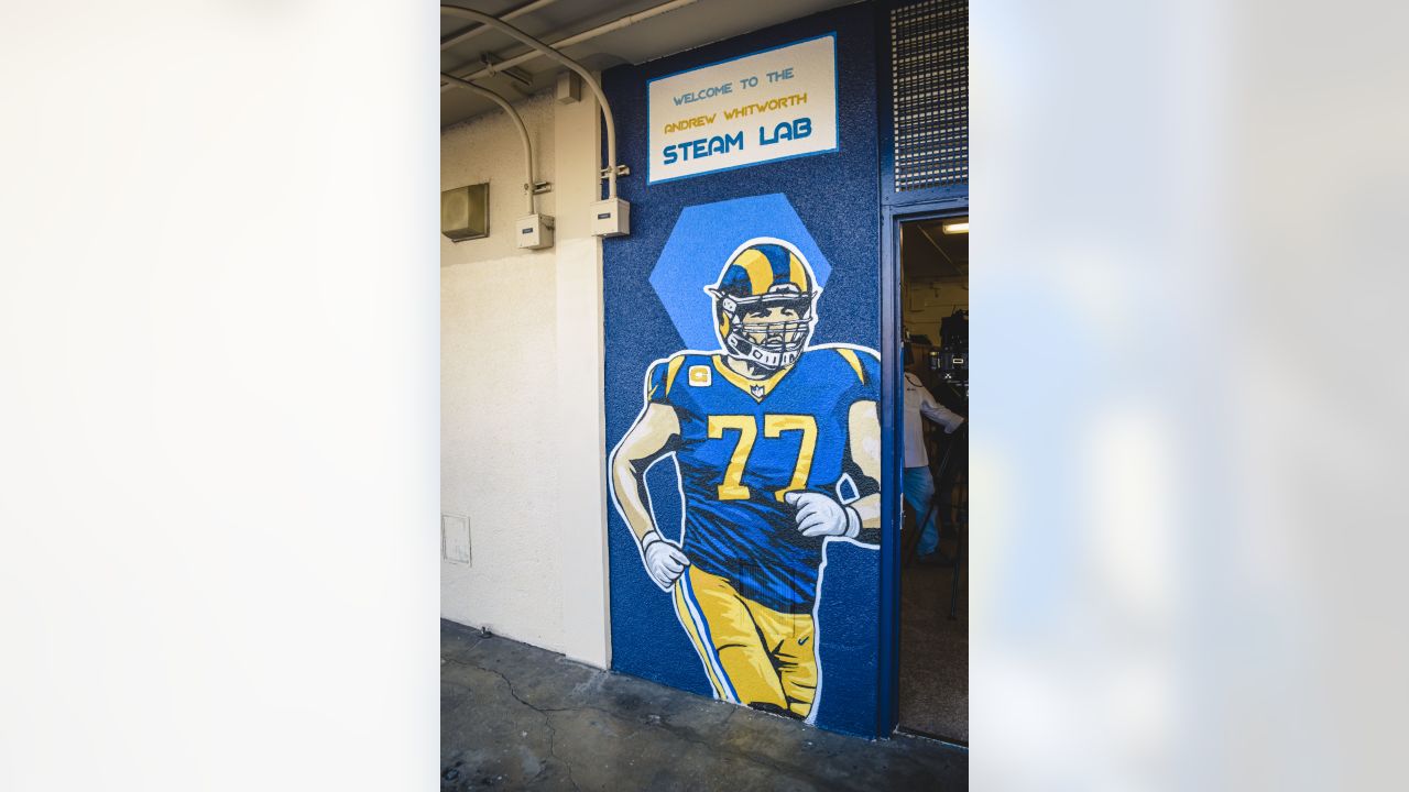 Andrew Whitworth, the 2021 Walter Payton NFL Man of the Year, Cedars-Sinai,  Los Angeles Rams, Others Refurbish Sports Field for Local Kids