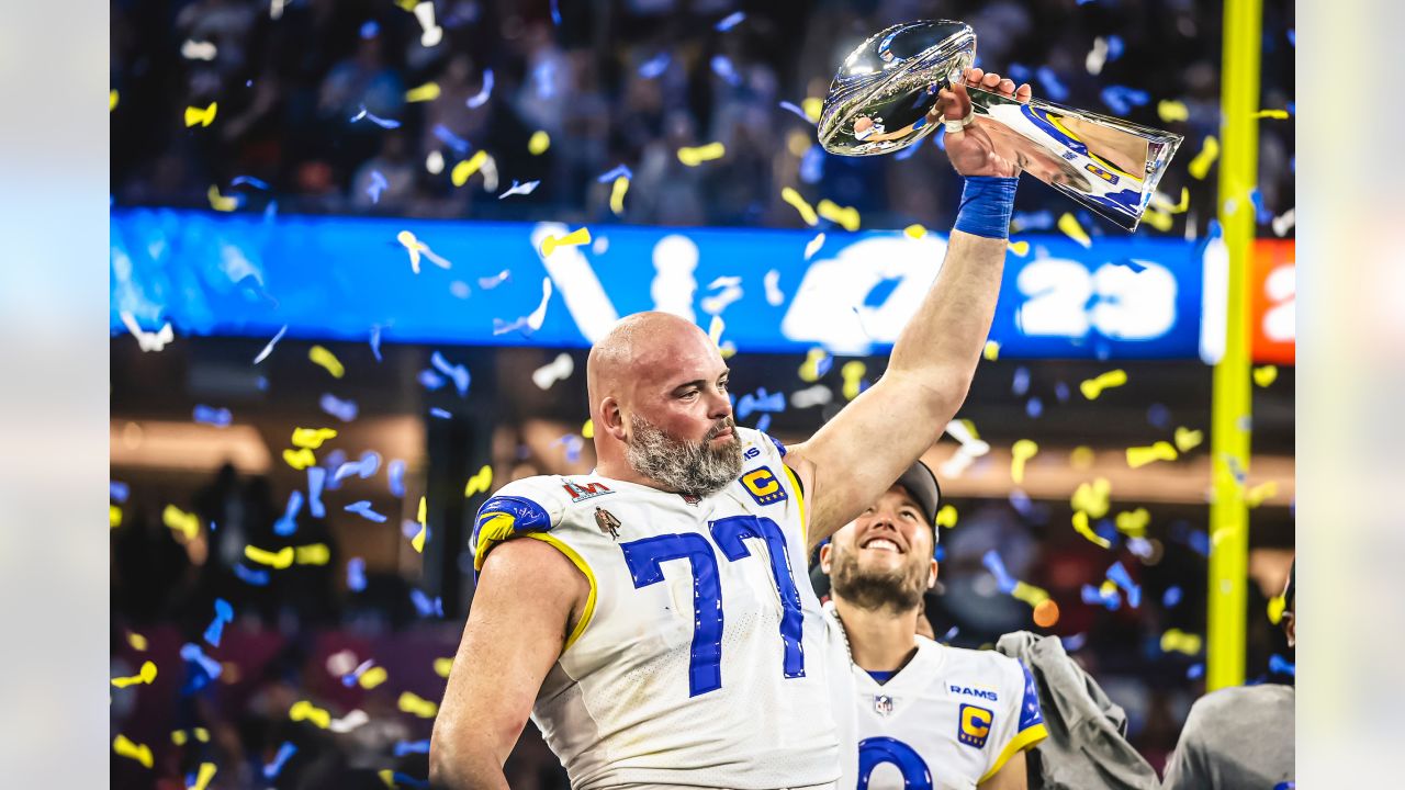 Bid Now on Super Bowl LVI Champion LA Rams Framed Jersey signed by Andrew  Whitworth — George Lopez Foundation