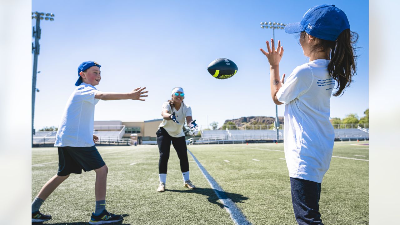 Rams Hold Girls Flag Football Clinics During Women's History Month