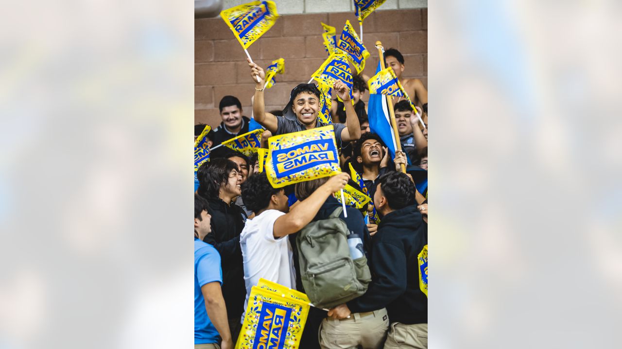 Los Angeles Rams Community  Rams rookies join PLAY 60 Field Day in  celebration of Latino Heritage Month