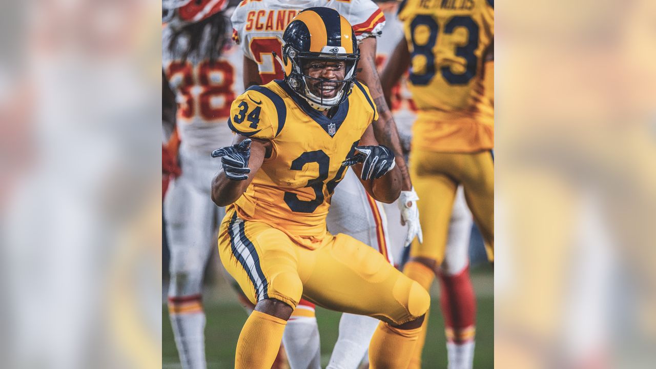 Inglewood, CA. 16th Oct, 2022. Los Angeles Rams running back Malcolm Brown  #41 catches the pass and runs for 14 yards in action in the fourth quarter  during the NFL football game