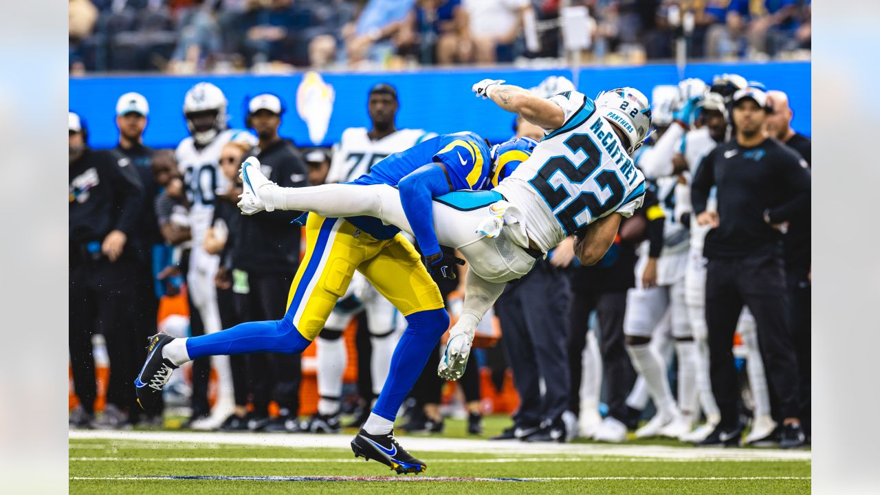 Photo: Rams' Van Jefferson catches a long pass against the Cowboys