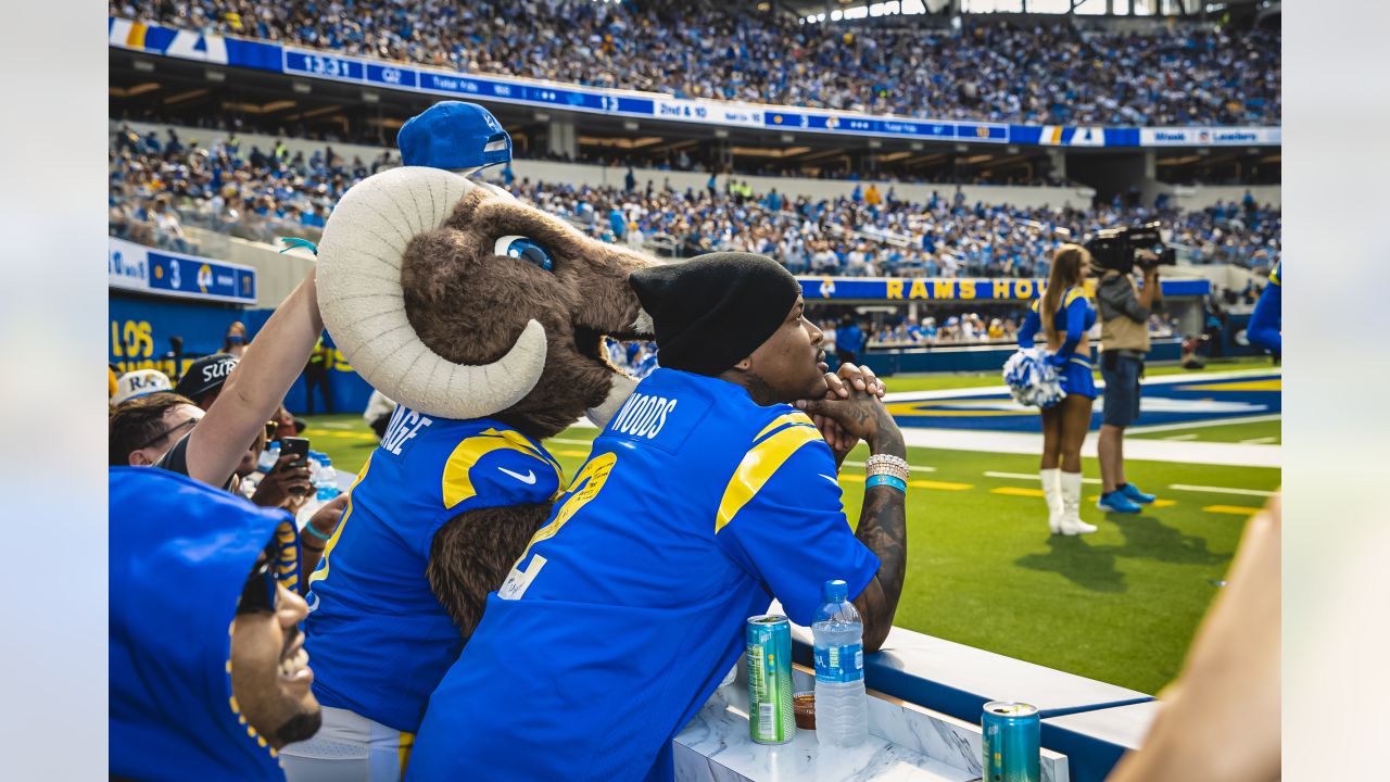 American rapper YG attends an NFL game between the Los Angeles Rams and the  Detroit Lions, Sunday, Oct. 24, 2021, in Los Angeles. The Rams defeated the  Lions 28-19. (Dylan Stewart/Image of