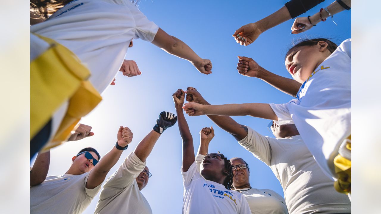 Rams Hold Girls Flag Football Clinics During Women's History Month