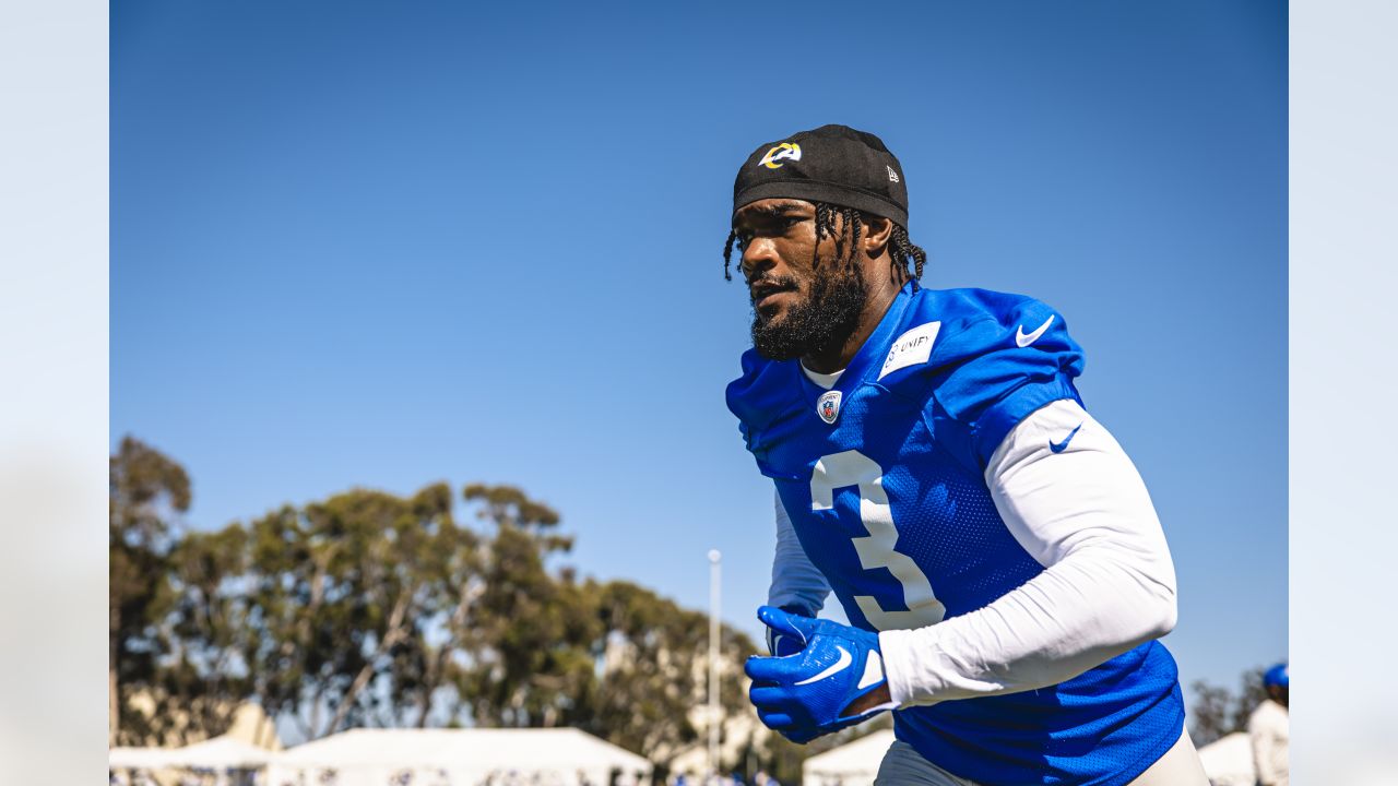 Los Angeles Rams running back Cam Akers (3) warms up before an NFL  preseason football game Saturday, Aug. 26, 2023, in Denver. (AP Photo/David  Zalubowski Stock Photo - Alamy