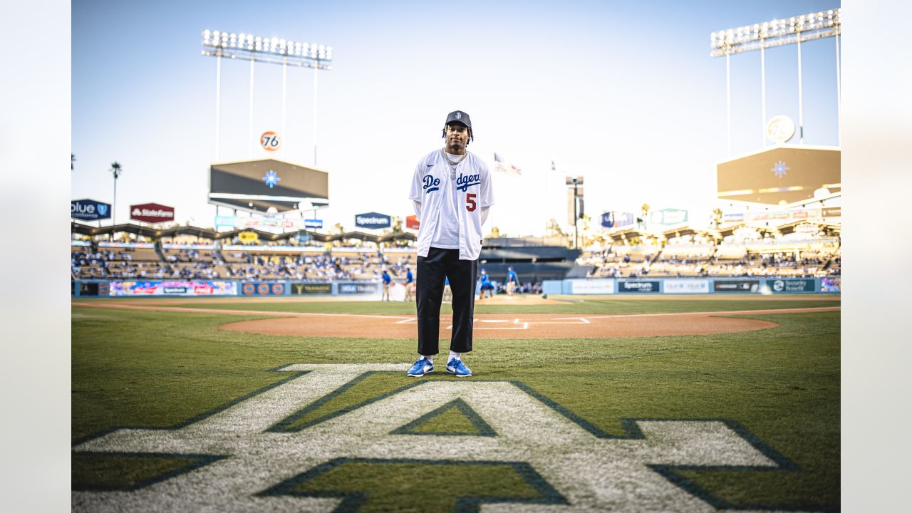 PHOTOS: Jalen Ramsey throws first pitch at Dodger Stadium