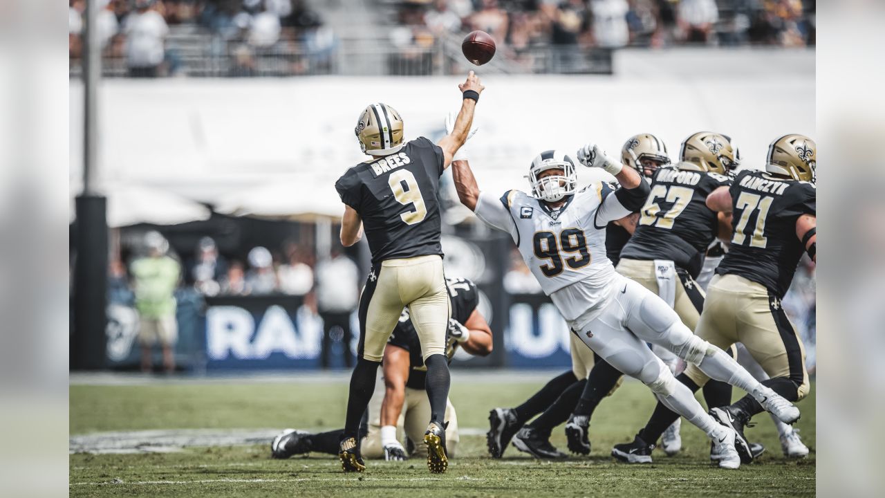 CINCINNATI, OH - AUGUST 27: Los Angeles Rams defensive tackle Aaron Donald ( 99) before the game against the Los Angeles Rams and the Cincinnati Bengals  on August 27, 2022, at Paycor Stadium