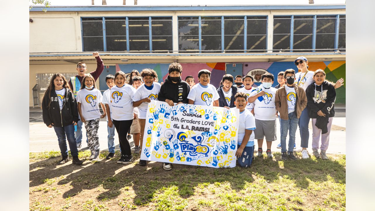 Los Angeles Rams Community  Rams rookies join PLAY 60 Field Day in  celebration of Latino Heritage Month