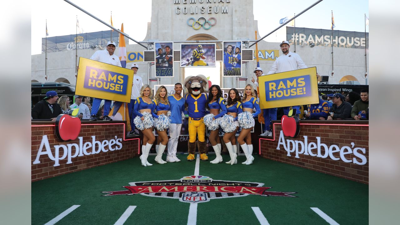 Los Angeles Rams Cheerleaders perform during the homecoming of the