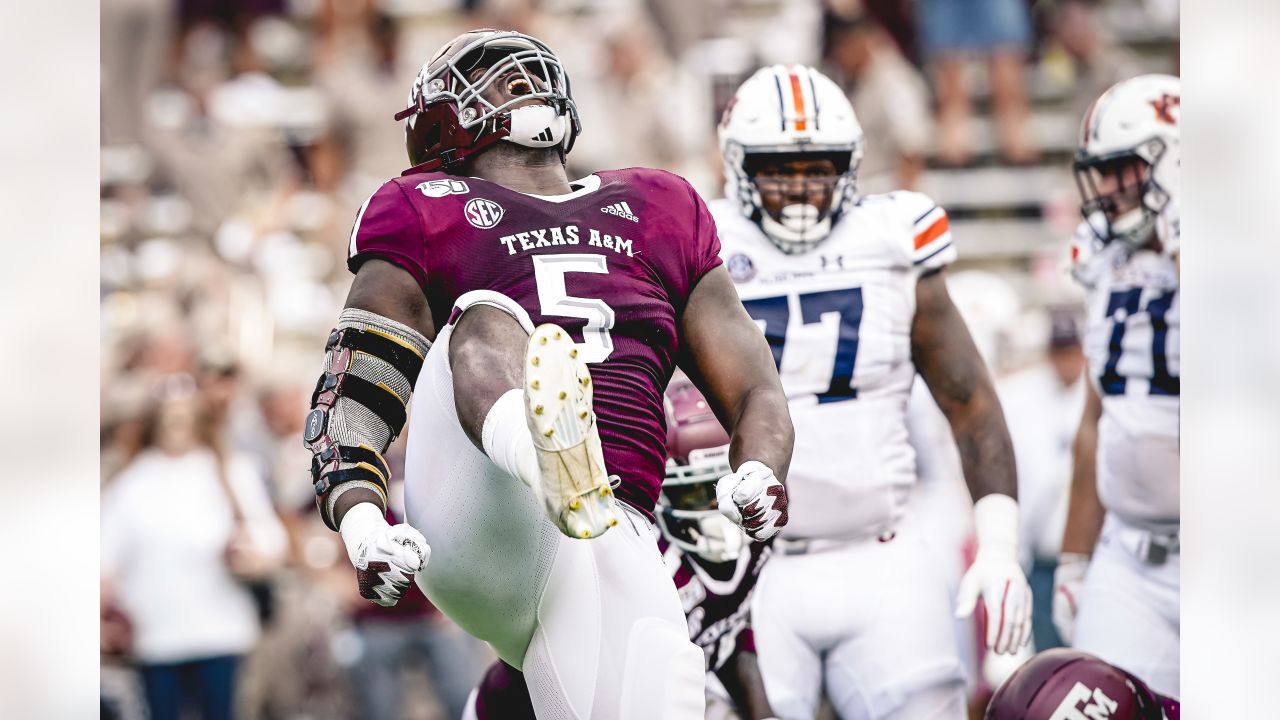 Los Angeles Rams rookie defensive tackle Bobby Brown III destroys a block  for a massive third-down tackle for loss