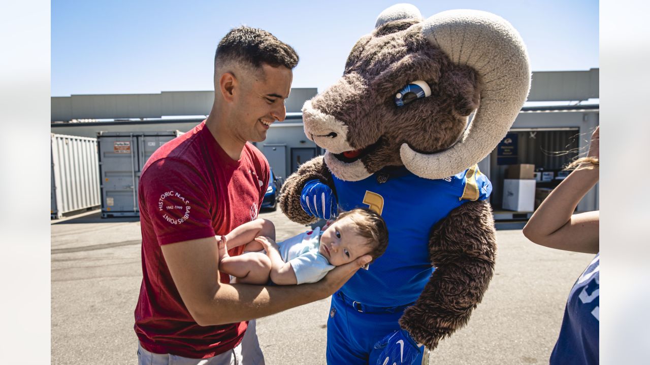 The Rams mascot surprised fans at Jack in the Box during the bye week