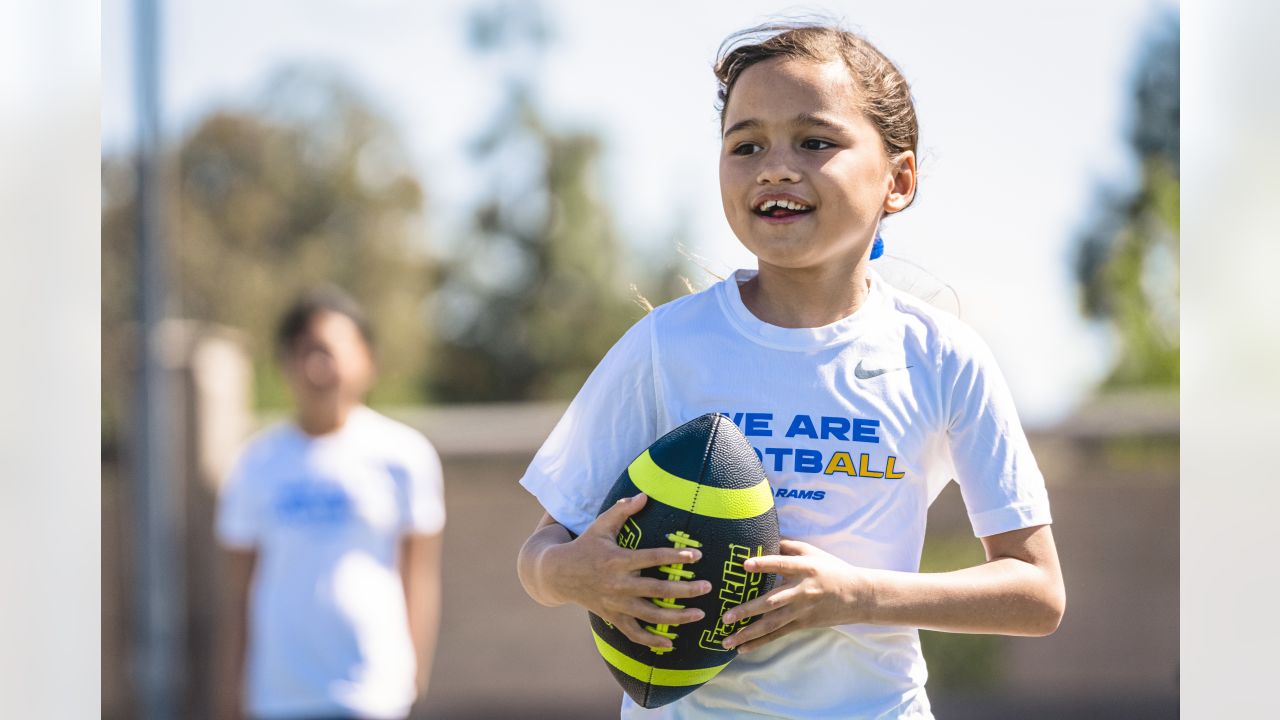 Rams Hold Girls Flag Football Clinics During Women's History Month