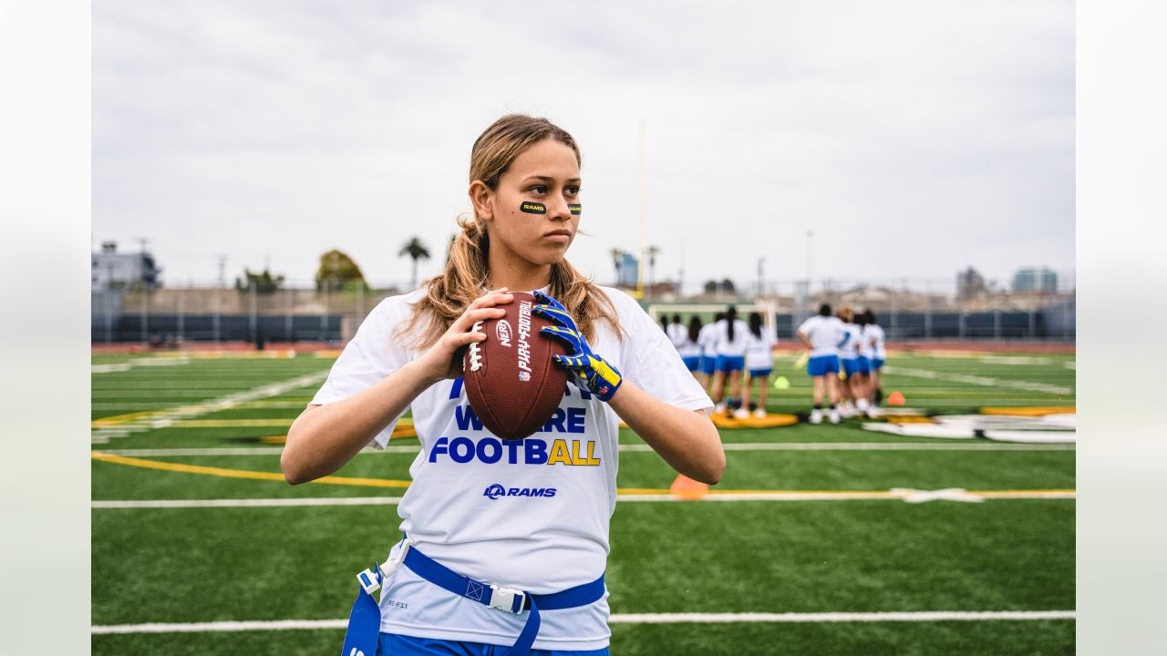 Rams celebrate Women's History Month with nine girls' flag football clinics  for local youth