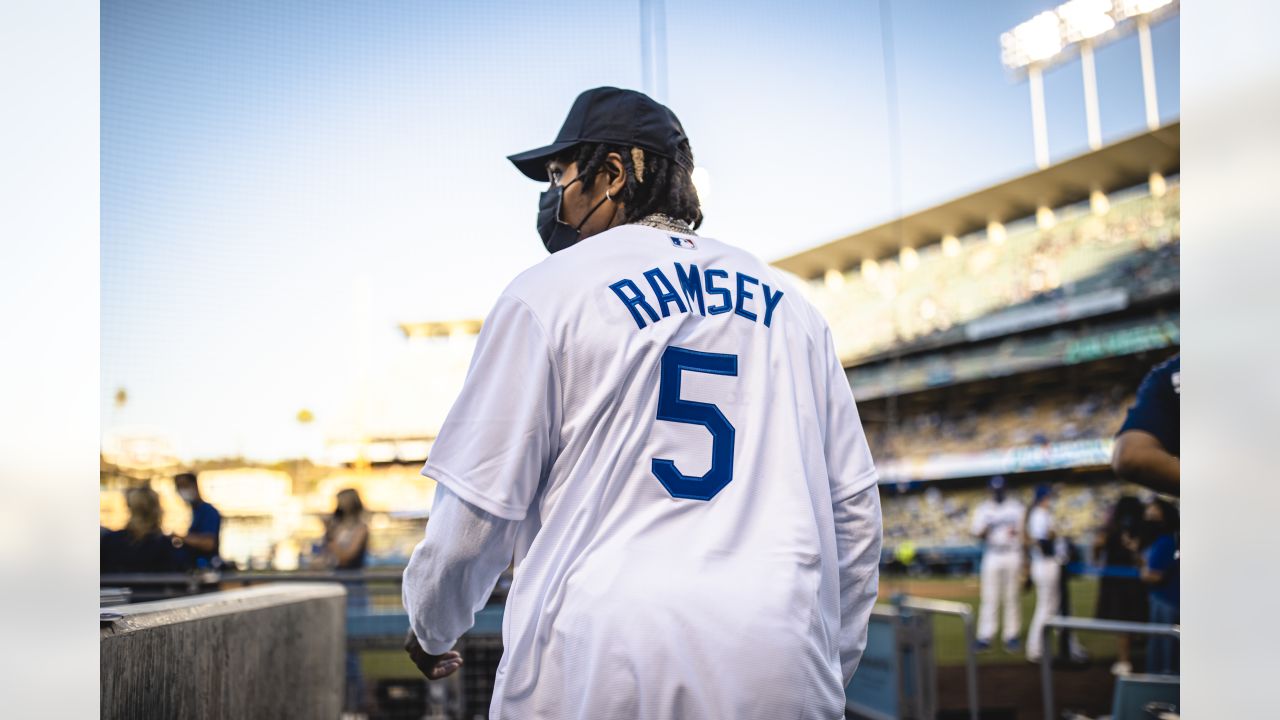 PHOTOS: Jalen Ramsey throws first pitch at Dodger Stadium