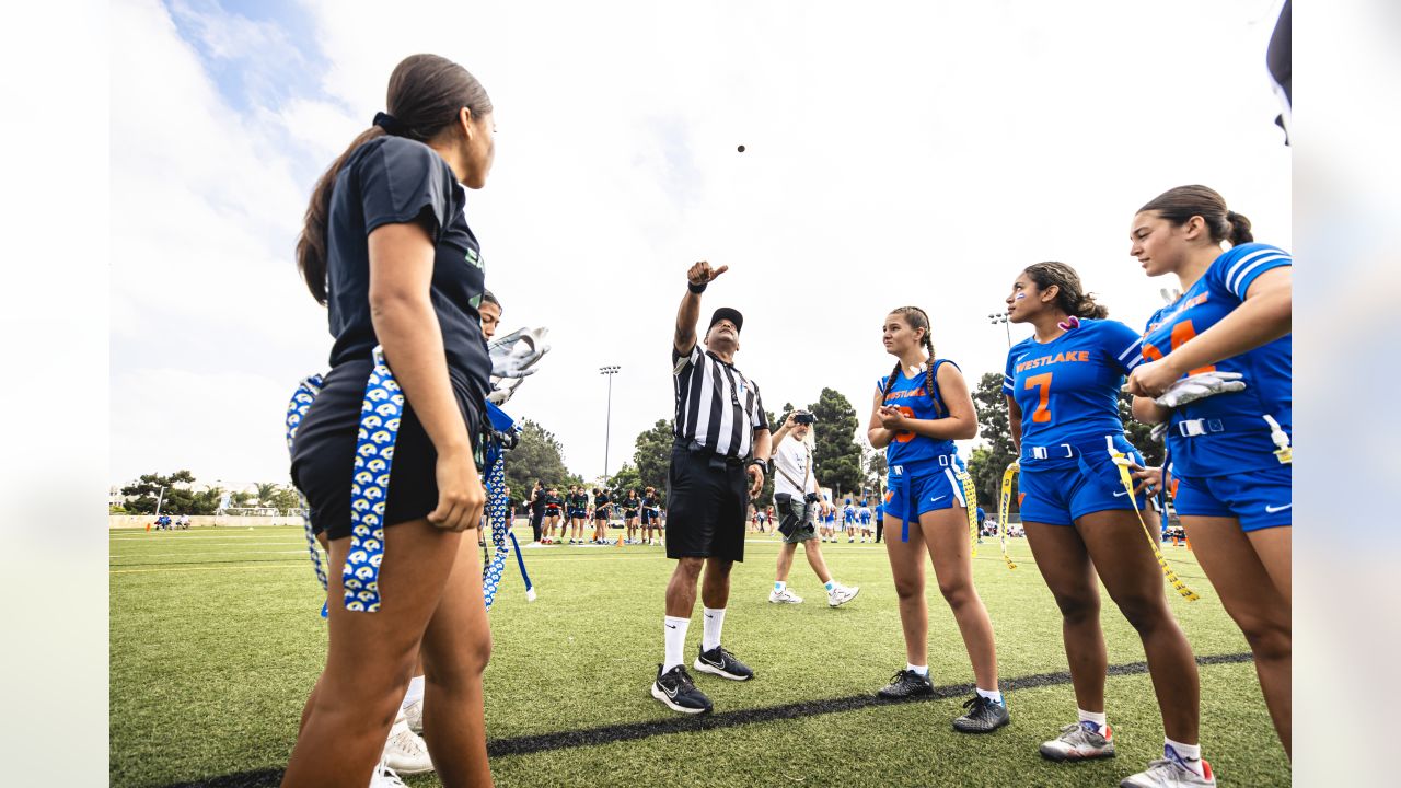 Los Angeles Rams Community  Rams host inaugural Girls' Flag Jamboree  presented by Bridgestone