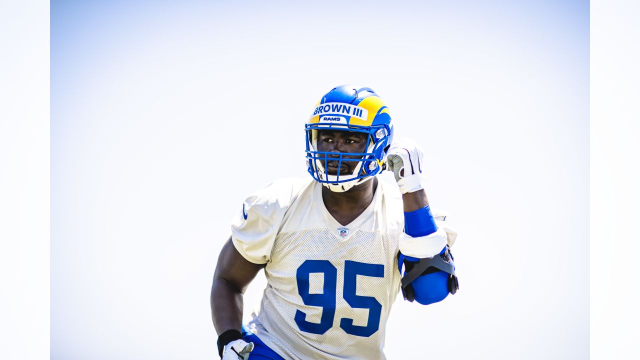 Los Angeles Rams rookie defensive tackle Bobby Brown III destroys a block  for a massive third-down tackle for loss