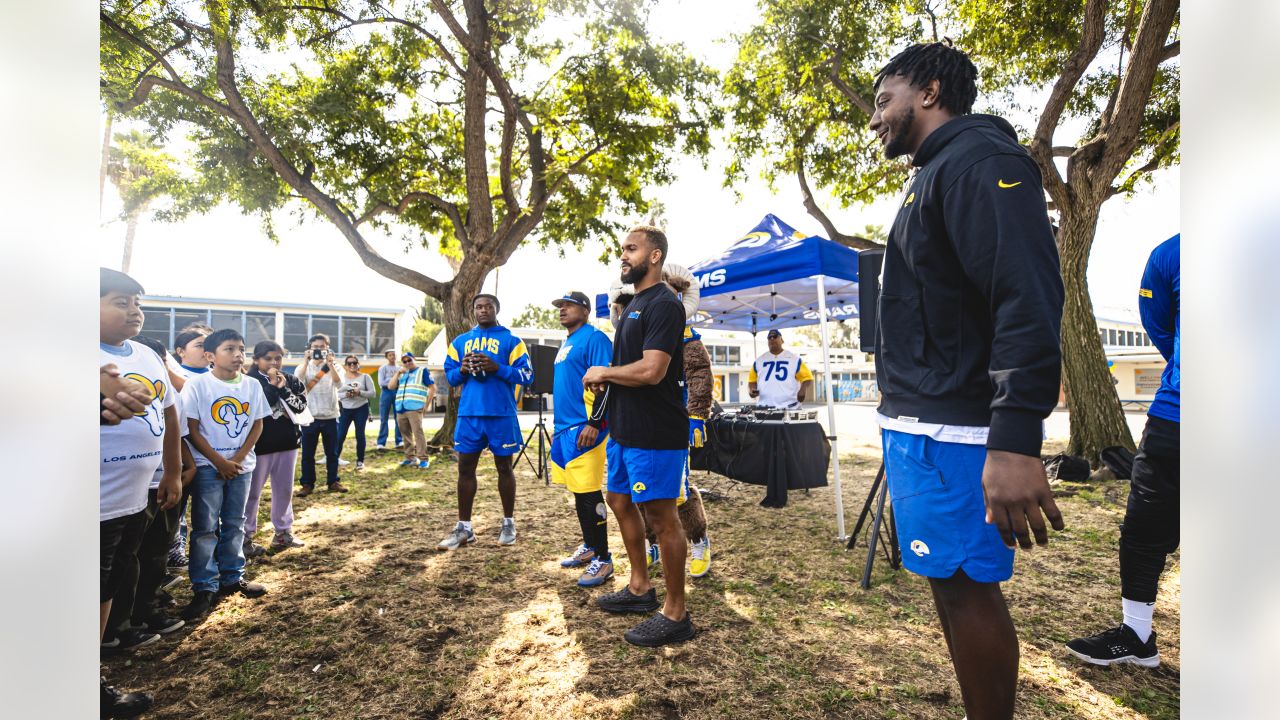 Los Angeles Rams Community  Rams rookies join PLAY 60 Field Day in  celebration of Latino Heritage Month