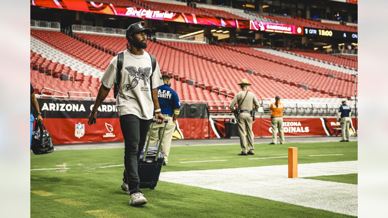 A Los Angeles Rams' fan wears a hat adorned with horns at the Rams game  against the the Arizona Cardinals at State Farm Stadium in Glendale,  Arizona on December 23, 2018. Photo