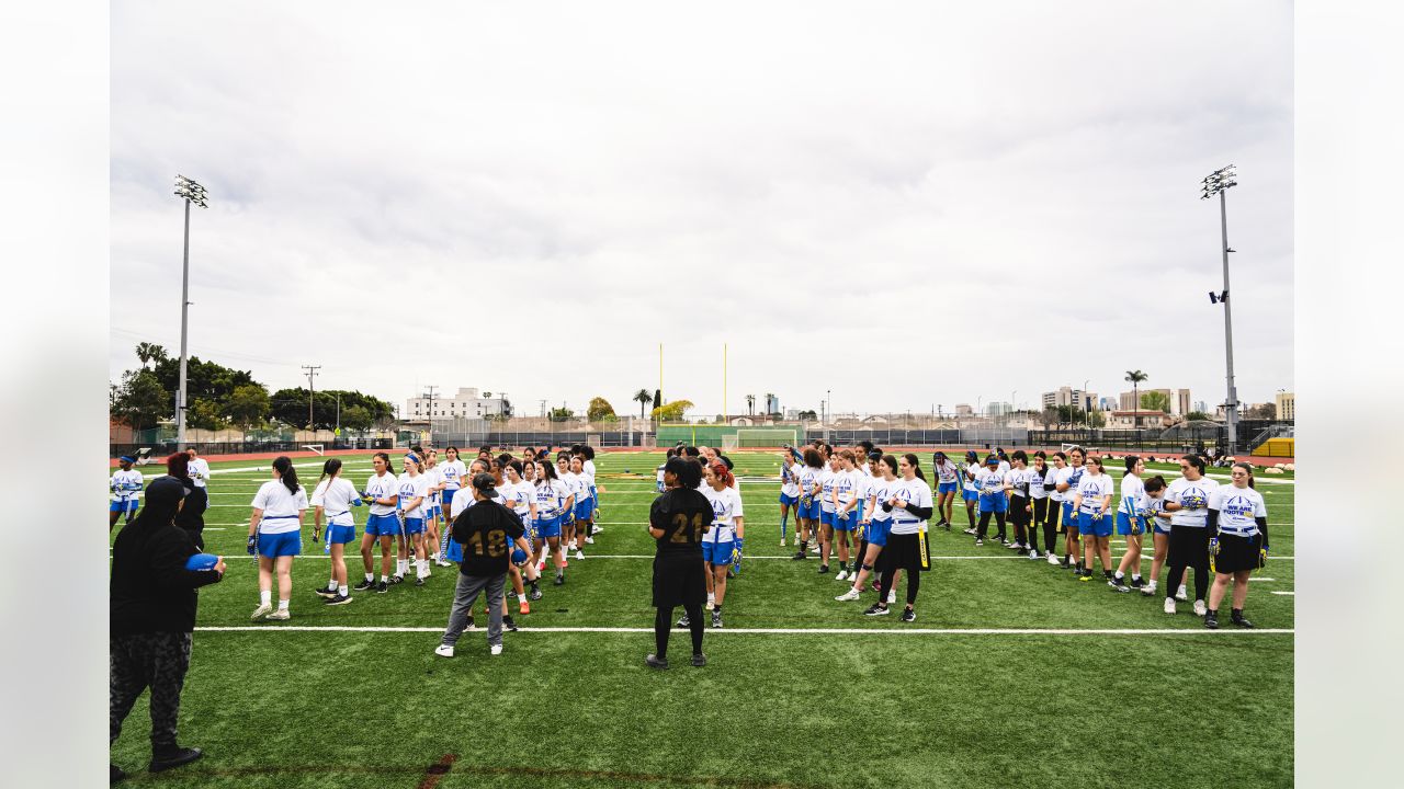 Rams celebrate Women's History Month with nine girls' flag football clinics  for local youth