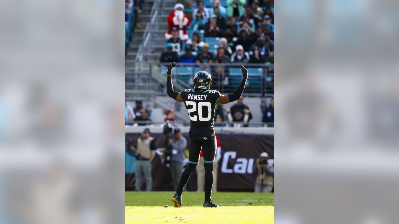 Jalen Ramsey of the Jacksonville Jaguars in action against the Miami