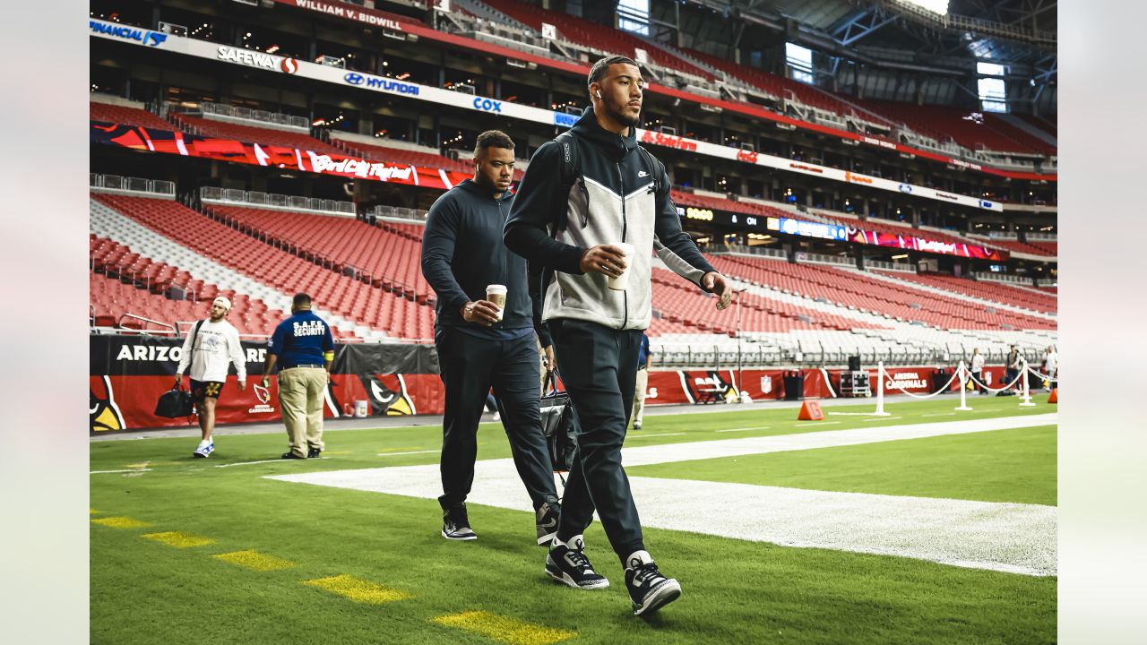 A Los Angeles Rams' fan wears a hat adorned with horns at the Rams game  against the the Arizona Cardinals at State Farm Stadium in Glendale,  Arizona on December 23, 2018. Photo