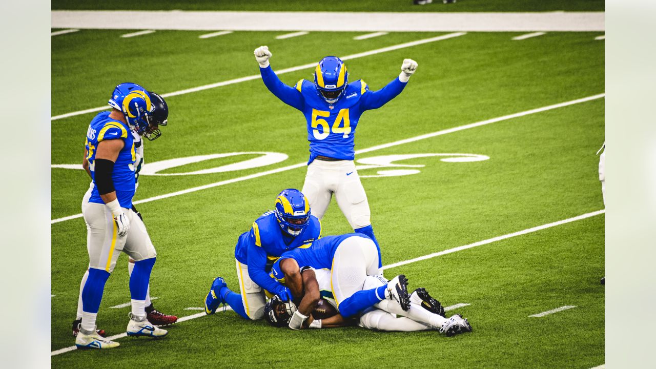 INGLEWOOD, CA - SEPTEMBER 18: Los Angeles Rams linebacker Bobby Wagner (45)  during an NFL game between the Atlanta Falcons and the Los Angeles Rams on September  18, 2022, at SoFi Stadium