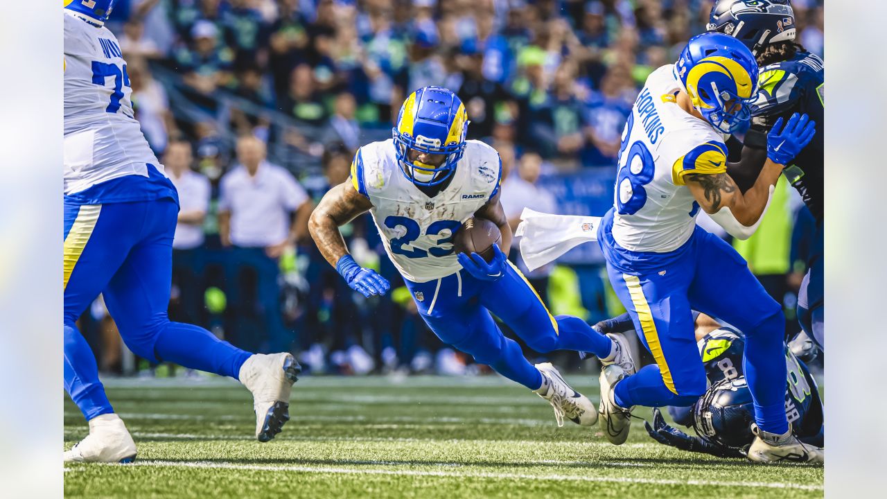 Seattle Seahawks quarterback Geno Smith (7) passes the ball during an NFL  football game against the Los Angeles Rams, Sunday, Sept. 10, 2023 in  Seattle. The Rams won 30-13. (AP Photo/Ben VanHouten