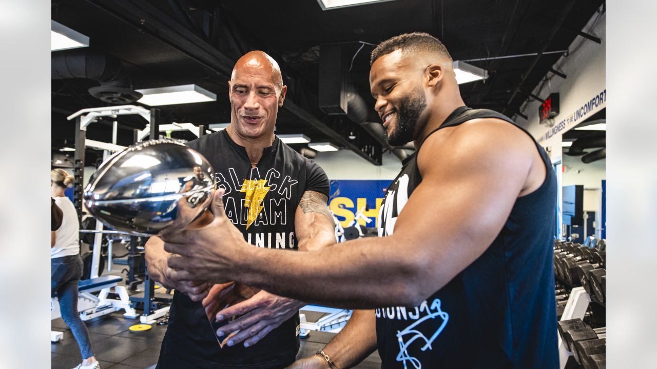 WORKOUT PHOTOS: Rams DL Aaron Donald goes pound-for-pound with The Rock  during workout