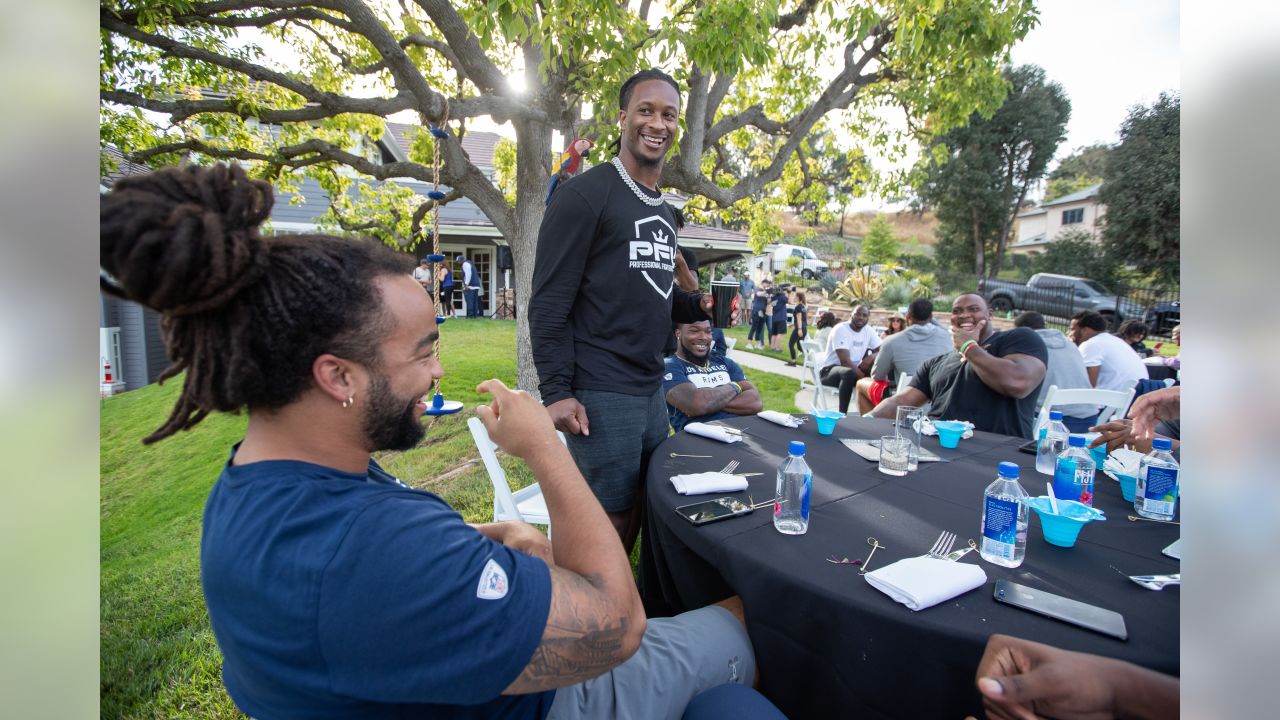 Eric Dickerson hosted rookies at Rams' Draft House for annual BBQ