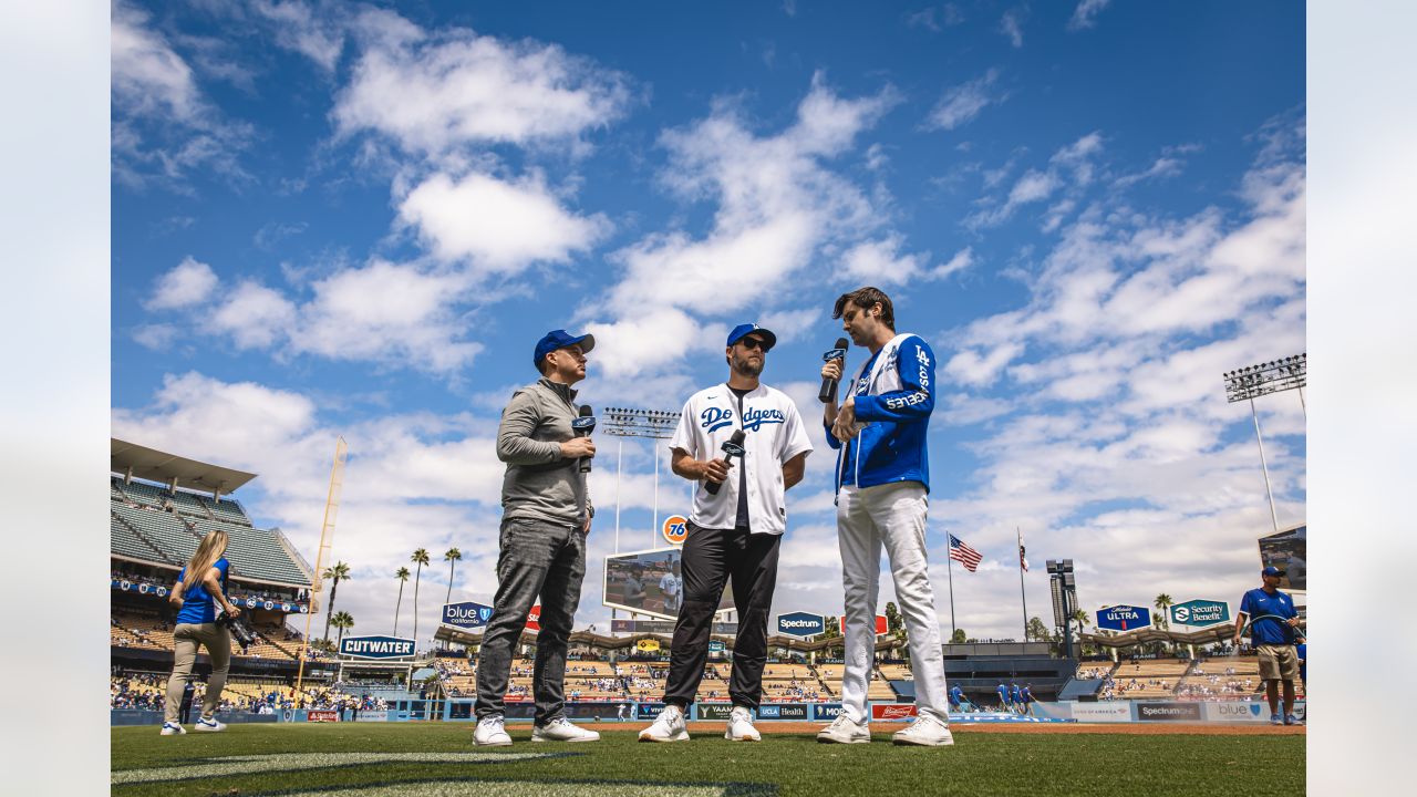 WATCH: Los Angeles Rams QB Matthew Stafford Throws First Pitch To Friend  LHP Clayton Kershaw At Dodgers Game - Sports Illustrated LA Rams News,  Analysis and More