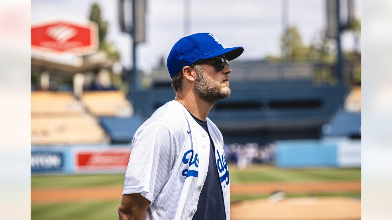 Dodgers pregame: Matthew Stafford throws out first pitch to Clayton Kershaw  for Rams Day 