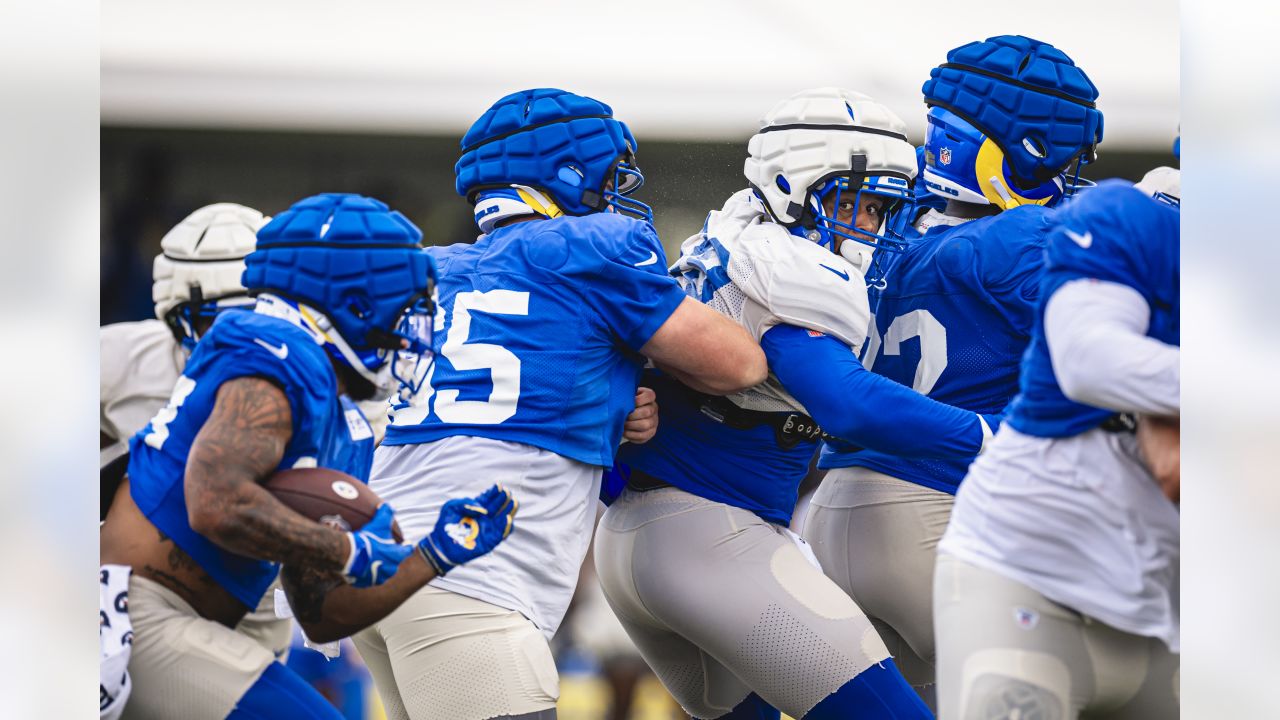 Los Angeles Rams defensive end Aaron Donald during an NFL football training  camp in Irvine, Calif., Tuesday, July 30, 2019. (AP Photo/Kelvin Kuo Stock  Photo - Alamy