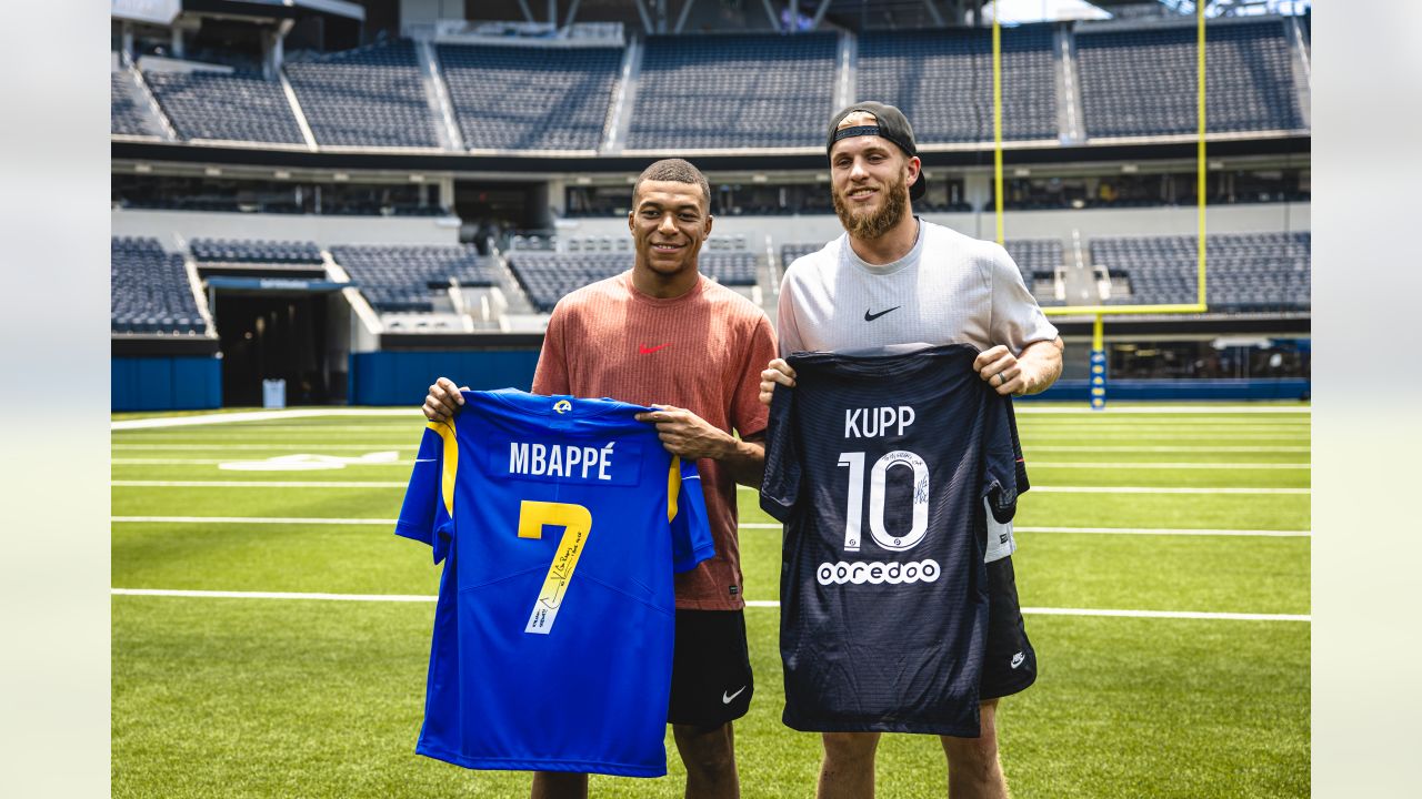 Look: Cooper Kupp hung out with Kylian Mbappé at SoFi Stadium, swapped  jerseys with him