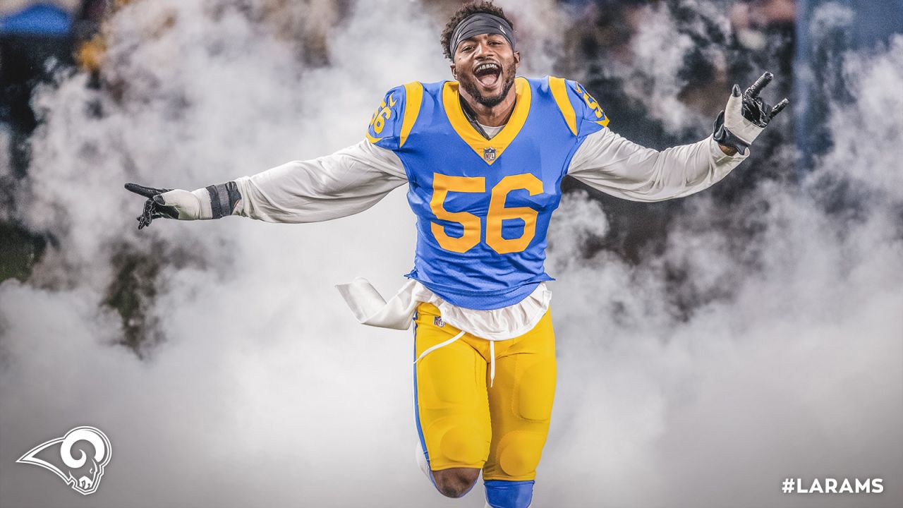 Dante Fowler Jr. #56 of the Dallas Cowboys celebrates after a play