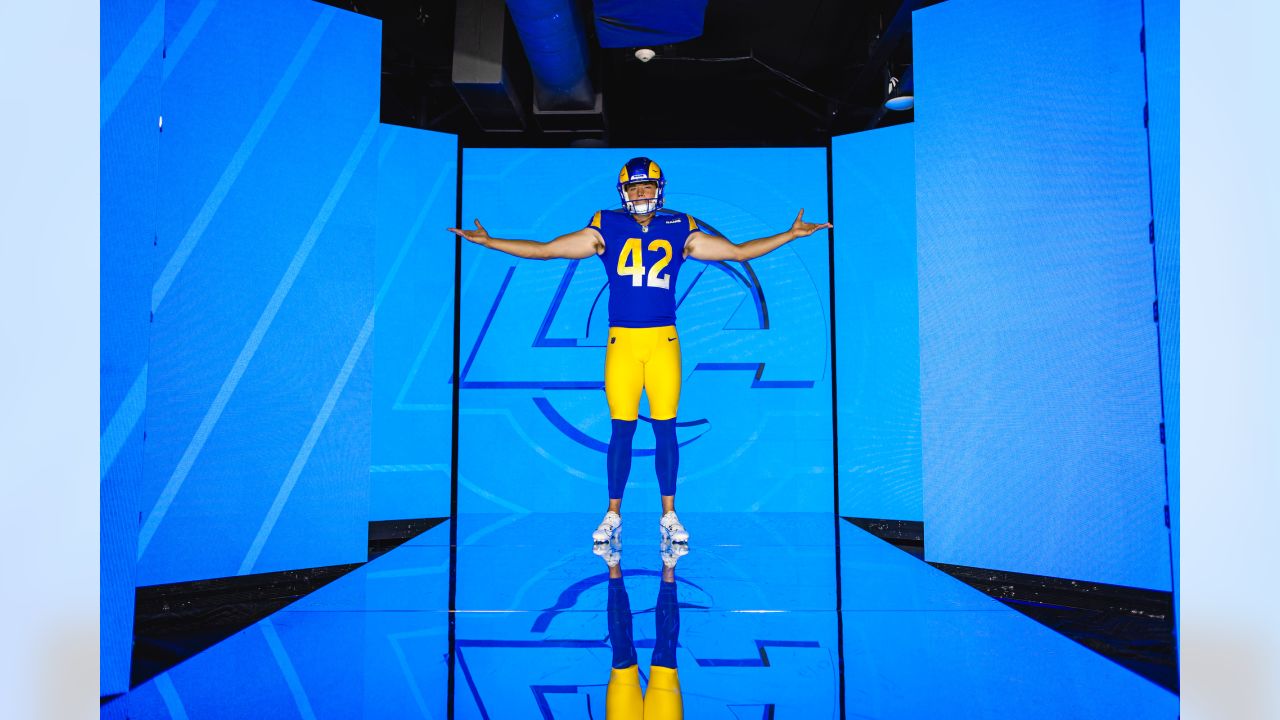 Los Angeles Rams punter Ethan Evans (42) kicks against the Denver Broncos  of an NFL football game Saturday, Aug 26, 2023, in Denver. (AP Photo/Bart  Young Stock Photo - Alamy