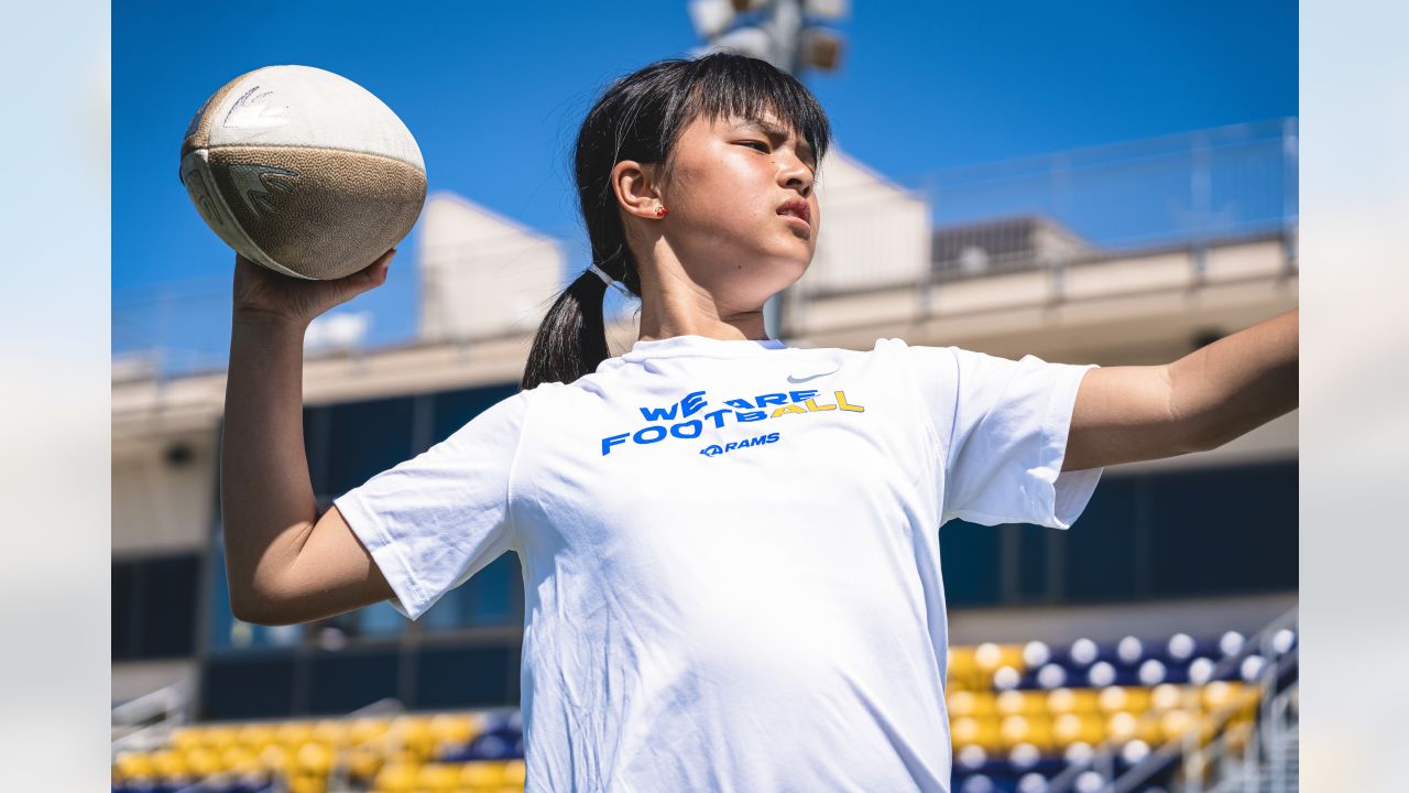 COMMUNITY PHOTOS: Rams & Nike host girls flag football clinics across LA  for Women's History Month