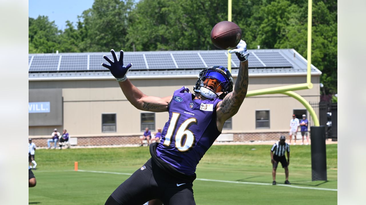 July 27, 2023: Baltimore Ravens WR Tylan Wallace (16) participates