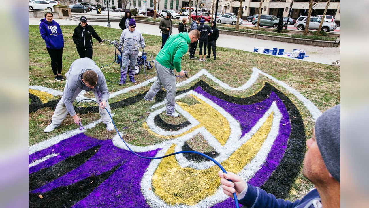 See Photos: Ravens Helping To Paint The Town Purple Ahead Of