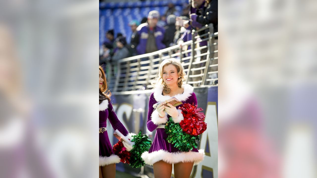 Cheerleaders in Santa outfits