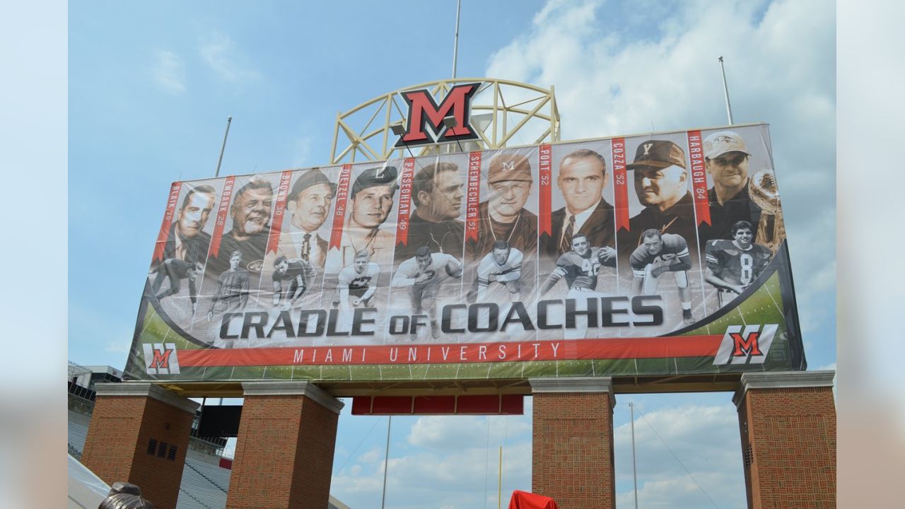 College football: Miami U. honors Ravens' John Harbaugh with statue