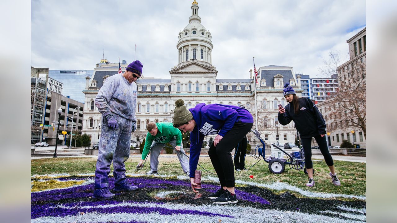 See Photos: Ravens Helping To Paint The Town Purple Ahead Of