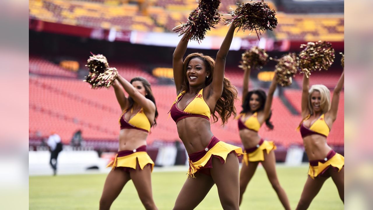 Washington Commanders cheerleaders perform during an NFL football