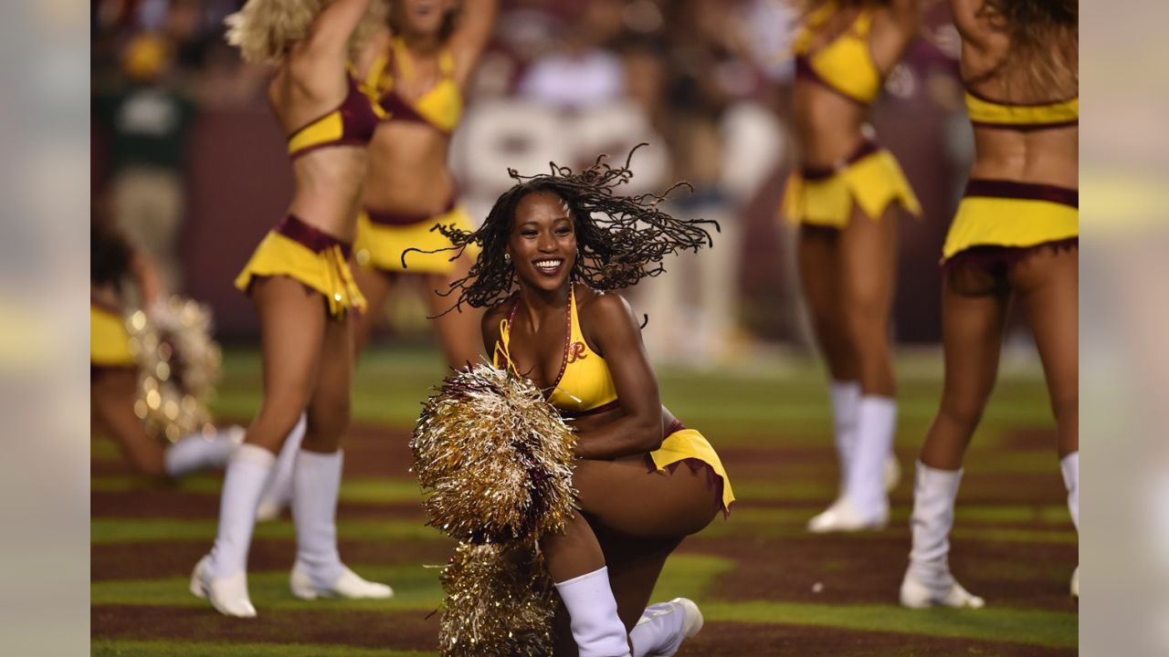 LANDOVER, MD - SEPTEMBER 25: Washington Commanders cheerleaders perform  during the game between the