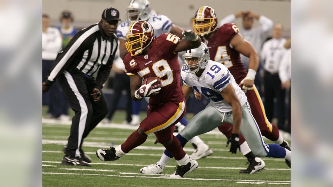 Washington Redskins inside linebacker London Fletcher warms up before the  start of an NFL football game between the St. Louis Rams and the Washington  Redskins Sunday, Sept. 16, 2012, in St. Louis. (