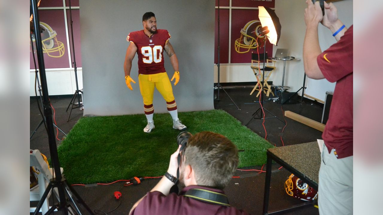 Washington Redskins defensive tackle Stephen Paea walks off the field after  the Redskins defeated the Cleveland