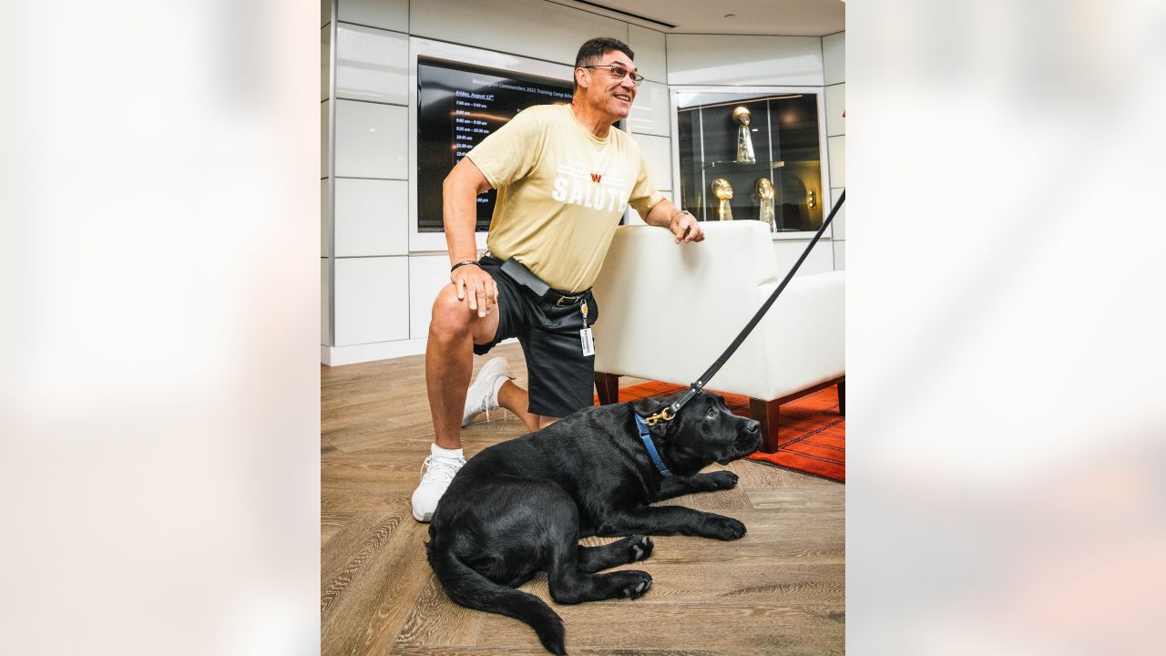 PHOTOS: Commanders team dog Mando earns a bigger job