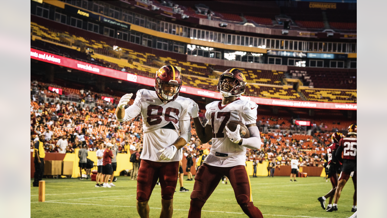 Washington Football Team practices in front of fans at FedEx Field