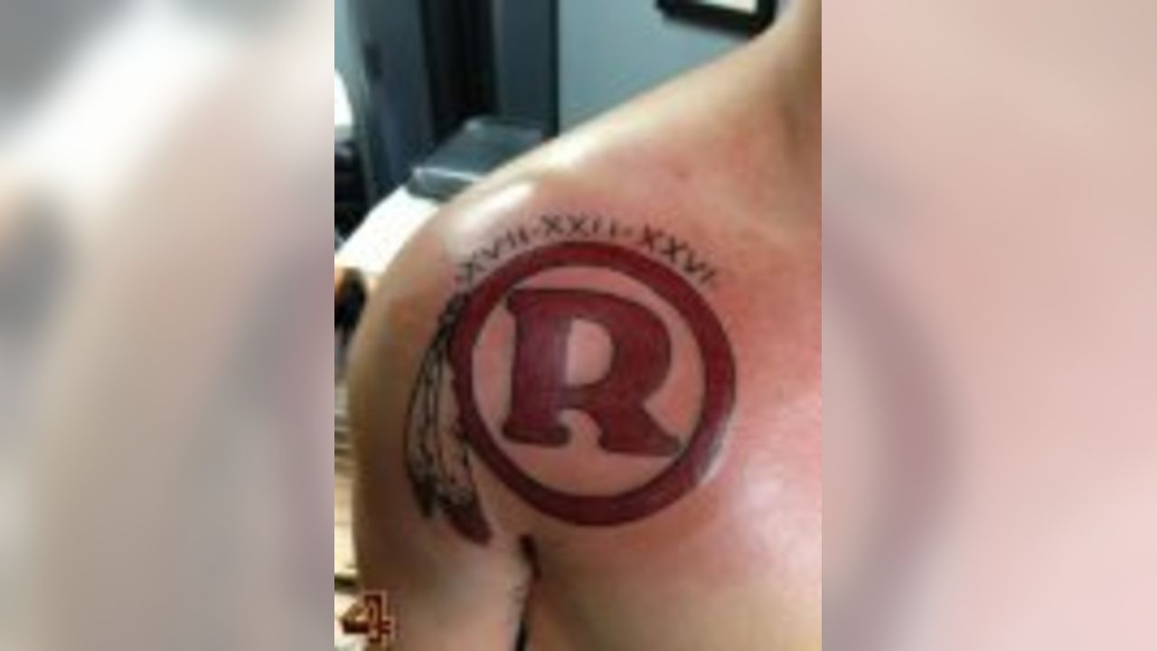 New Washington Redskins logo tattoo