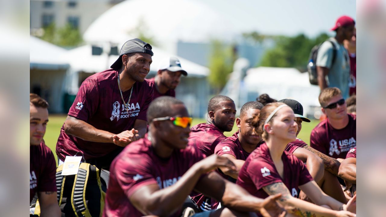 Washington Commanders on X: Putting 'em to work at our @USAA Boot Camp!  #SaluteToService