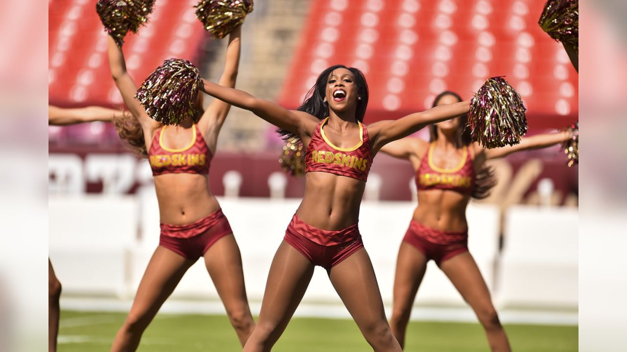 The Commanders Command Force Cheerleaders dance during a time out - 2023  Buffalo Bills - Bills Fans